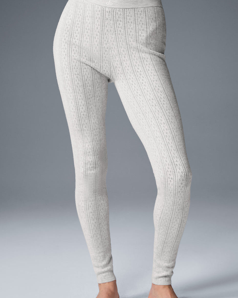 Pointelle Sweater High-Waist Be Mine Legging - Light Grey Heather
