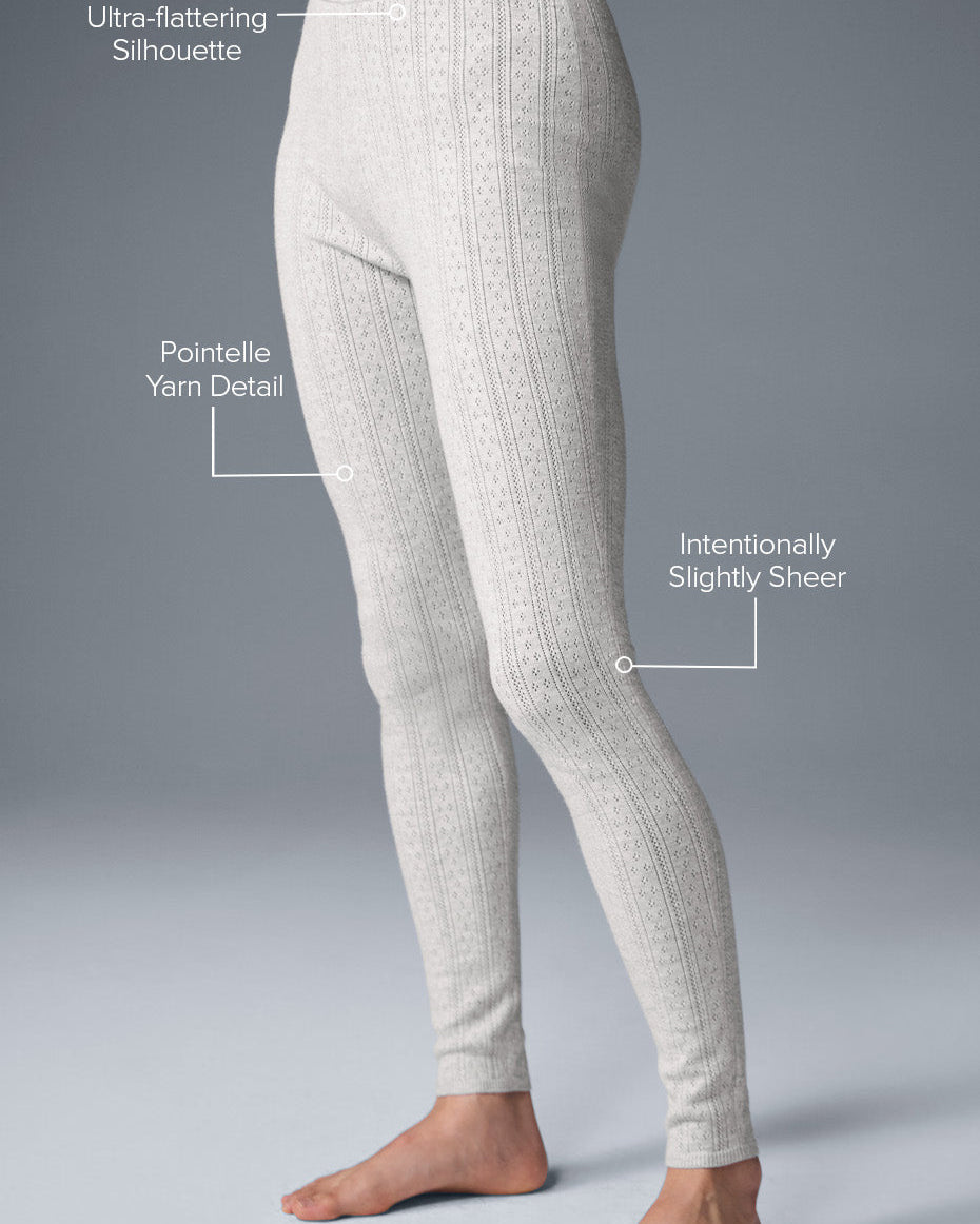 Pointelle Sweater High-Waist Be Mine Legging - Light Grey Heather