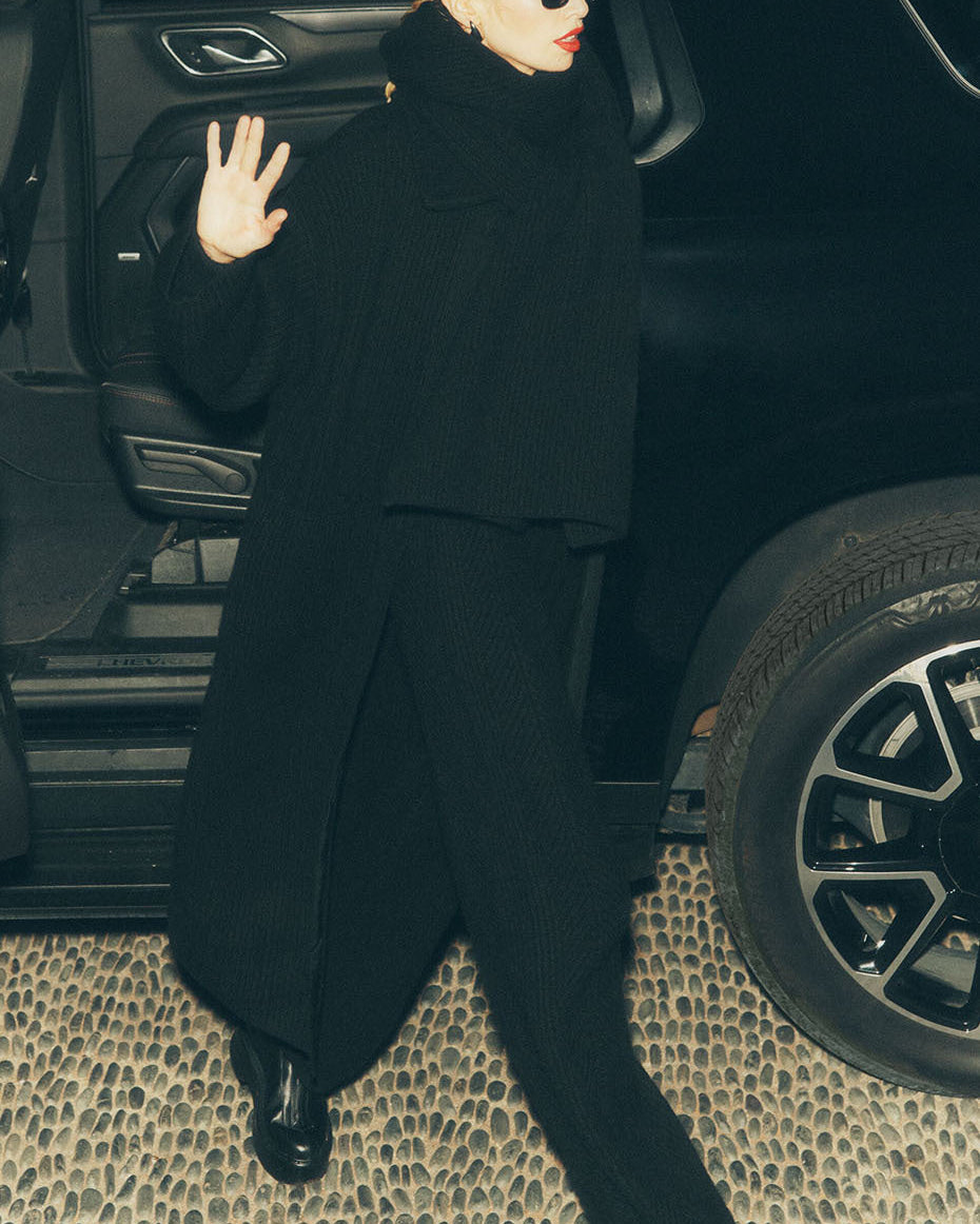 Winter Magic Cashmere Wide Leg Pant - Black