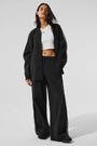 High-Waist Origin Wide Leg Track Pant - Black