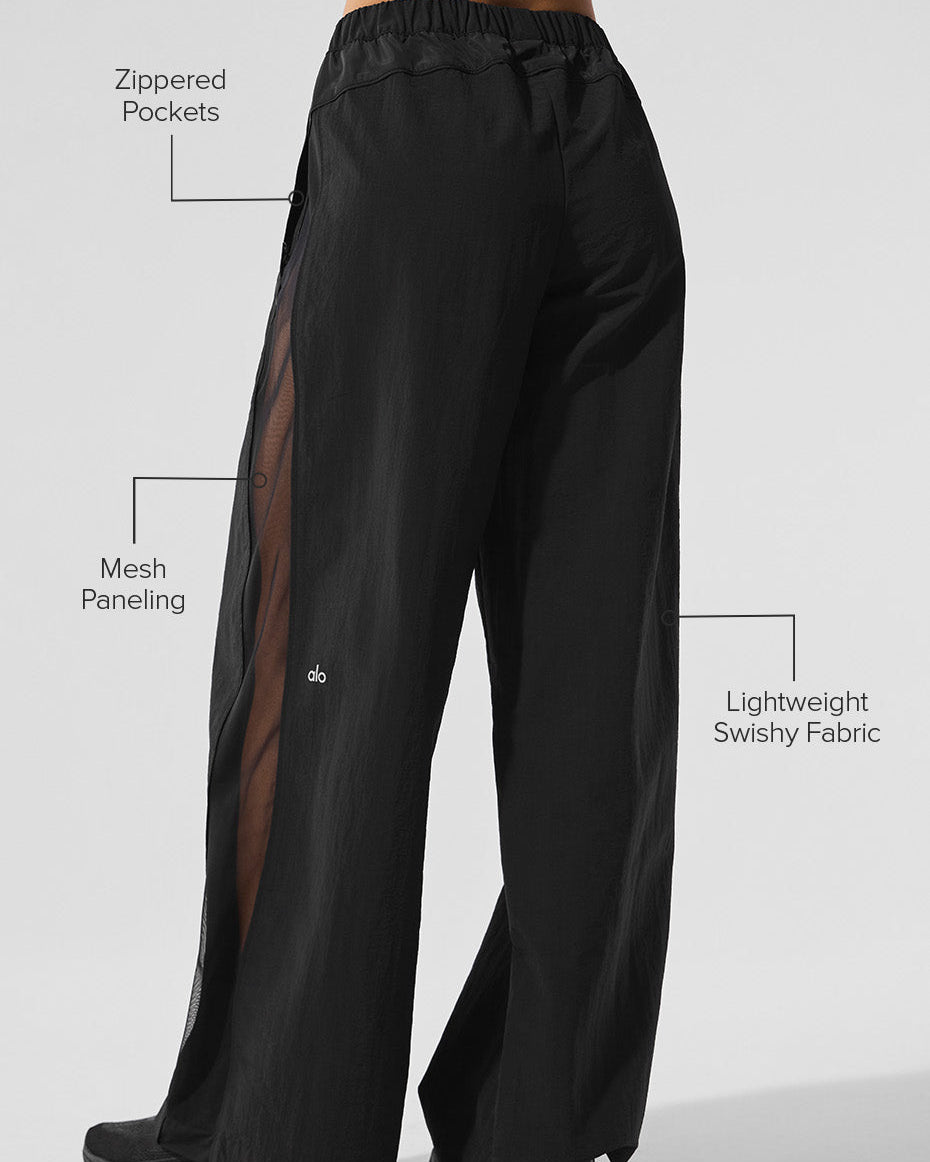 High-Waist Origin Wide Leg Track Pant - Black