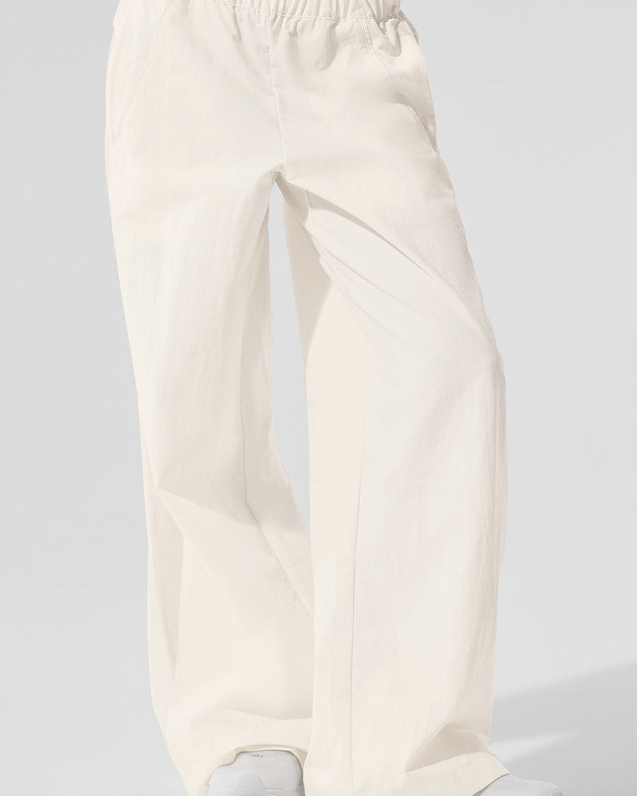 High-Waist Origin Wide Leg Track Pant - Ivory