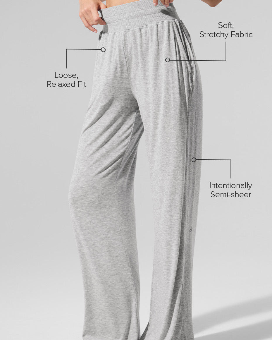 Semi-Sheer Delicate Lounge Flare Pant - Athletic Heather Grey