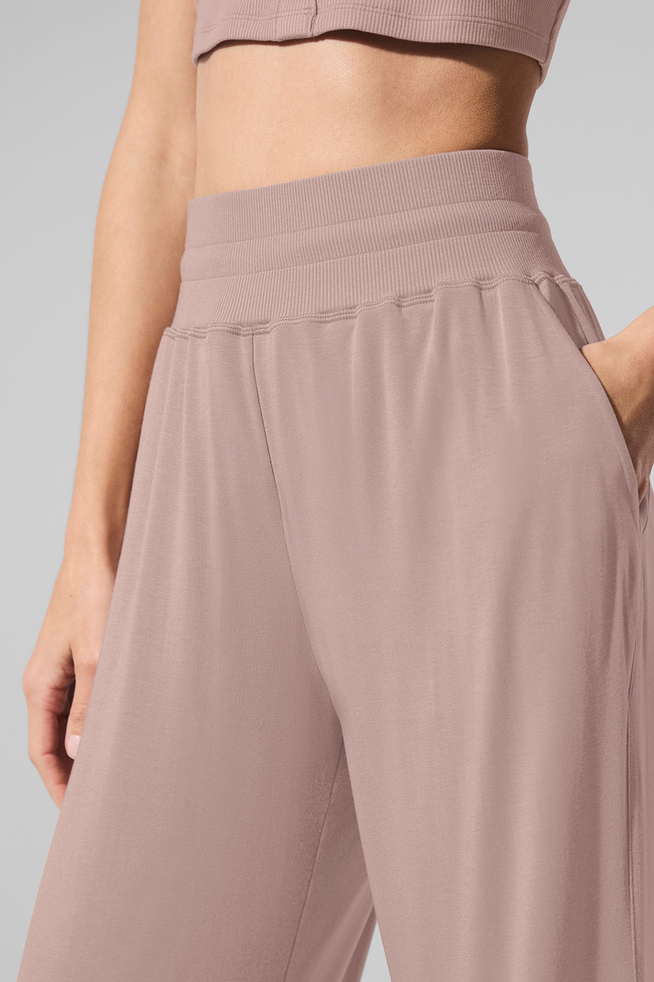 Semi-Sheer Delicate Lounge Flare Pant - Taupe