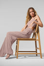 Semi-Sheer Delicate Lounge Flare Pant - Taupe