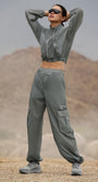 Sheer Game Time Wide Leg Jogger - Lunar Grey