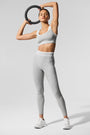 Alosoft High-Waist 7/8 Better Together Legging - Athletic Heather Grey/White