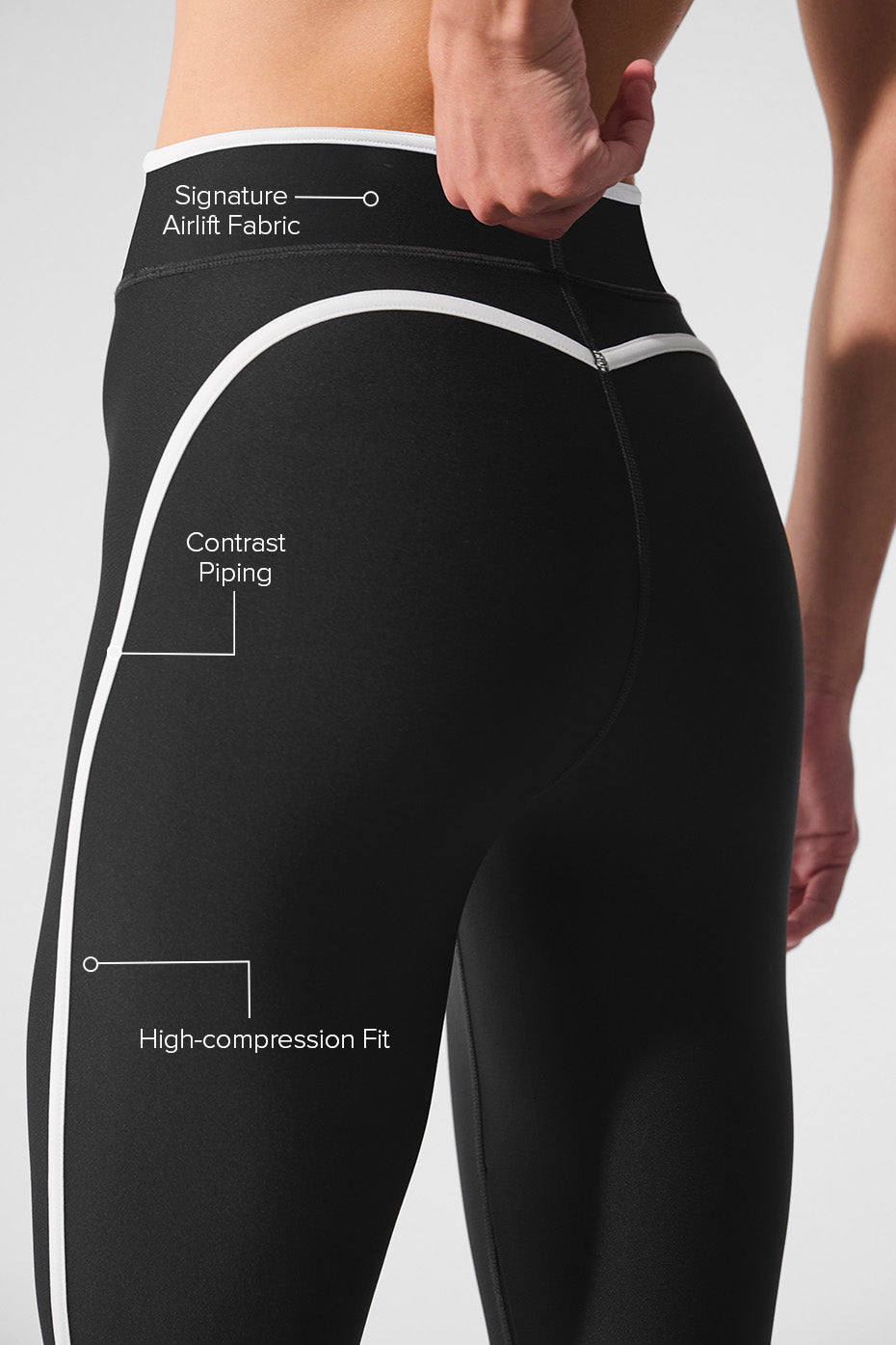 Airlift High Waist Charger 7/8 Legging - Black/White