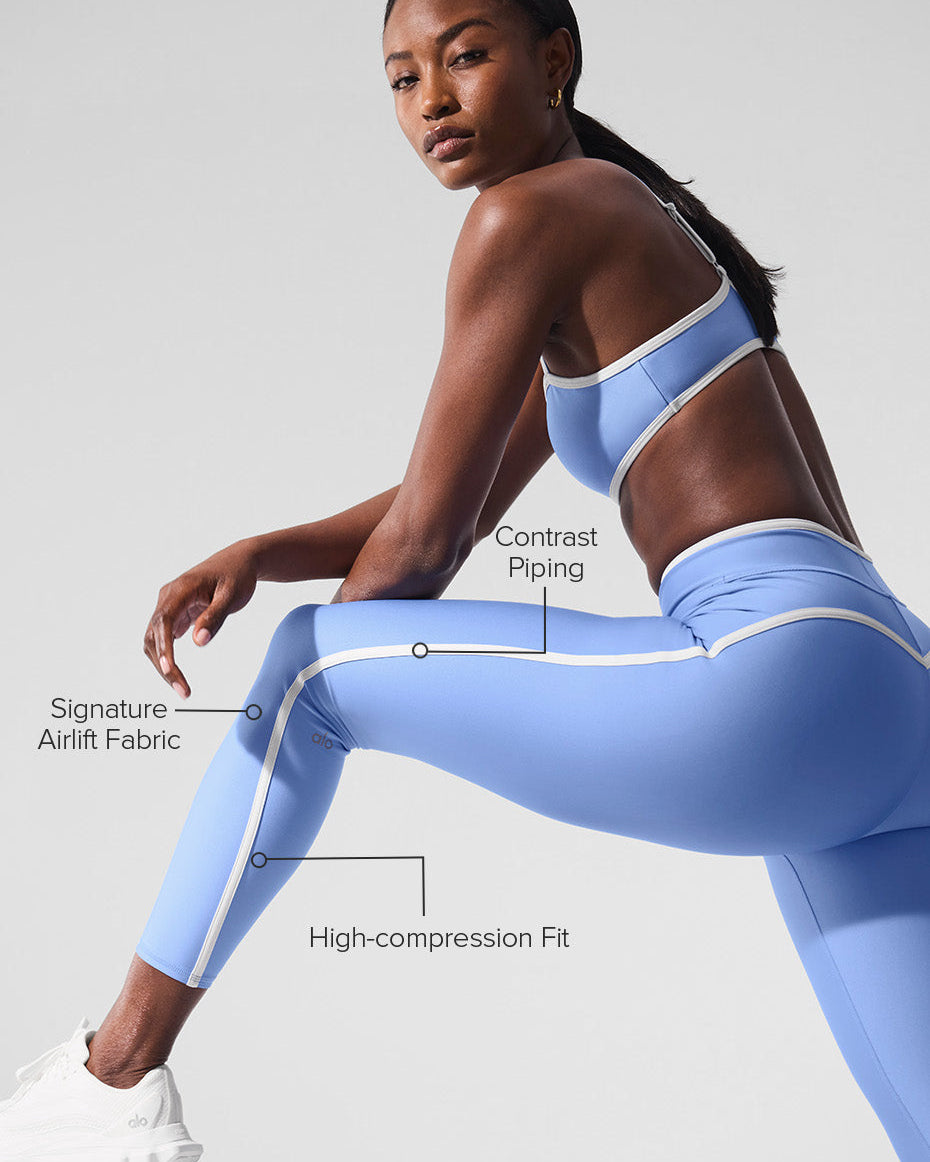 Airlift High Waist Charger 7/8 Legging - Crystal Clear Blue/White