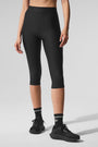 Airlift Mesh High-Waist Just Right Capri - Black