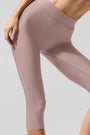 Airlift Mesh High-Waist Just Right Capri - Taupe