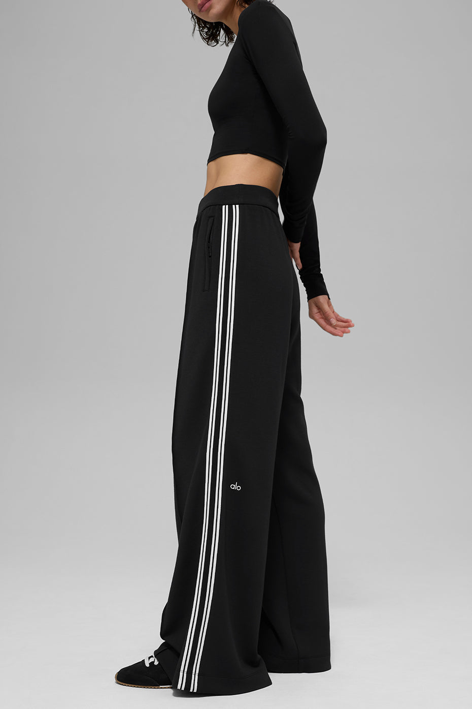 Track Star Wide Leg Pant (Regular) - Black
