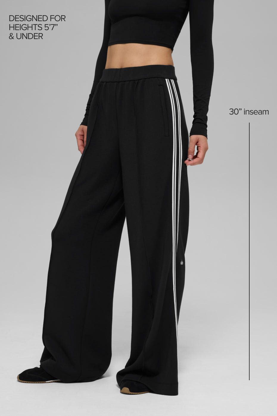 Track Star Wide Leg Pant (Regular) - Black