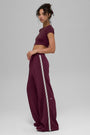Track Star Wide Leg Pant (Regular) - Burgundy