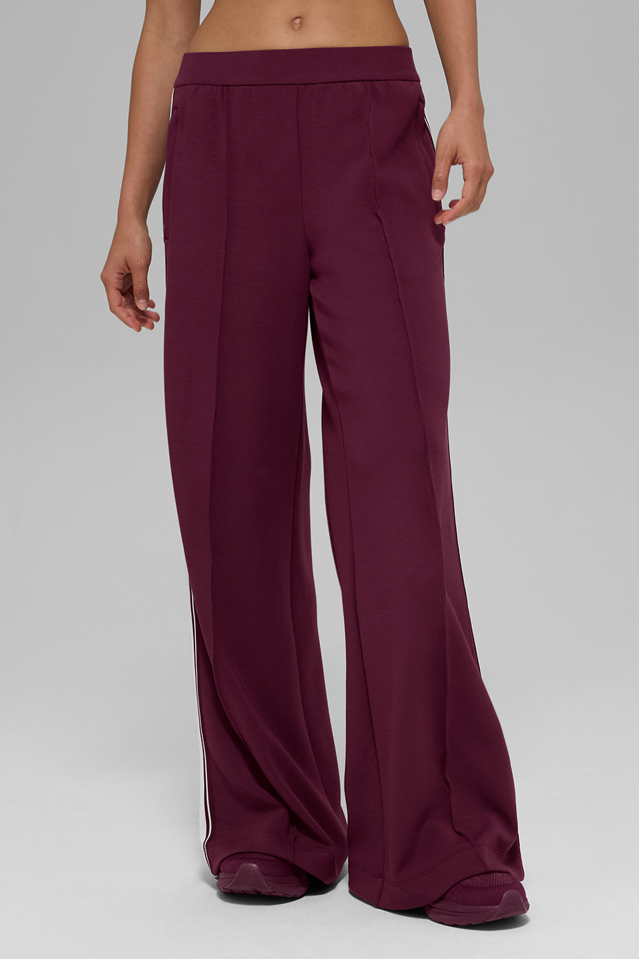 Track Star Wide Leg Pant (Regular) - Burgundy