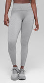 Seamless High-Waist Two Tone Rib Legging - Light Misty Grey Heather