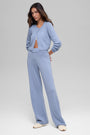 Wool Cashmere High-Waist New Class Wide Leg Pant - Winter Frost