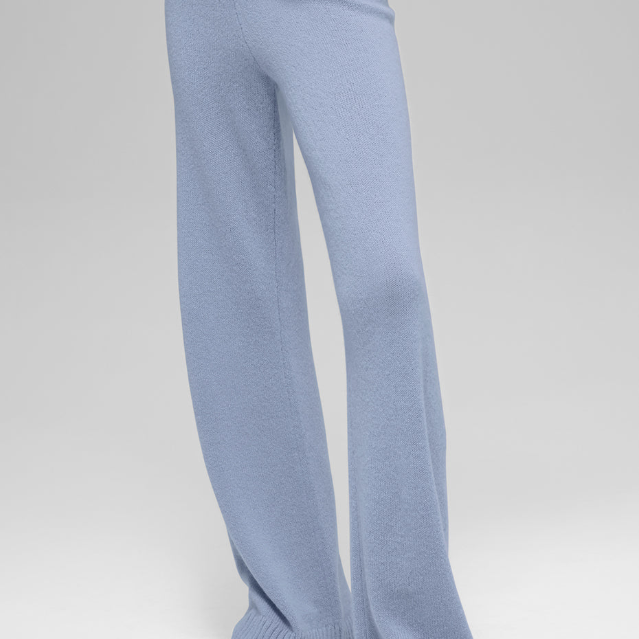 Wool Cashmere High-Waist New Class Wide Leg Pant - Winter Frost