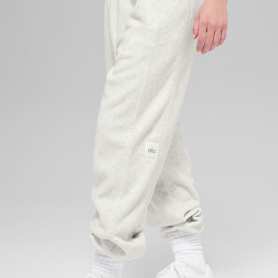 Polar Fleece High-Waist Retreat Jogger - White Heather Grey