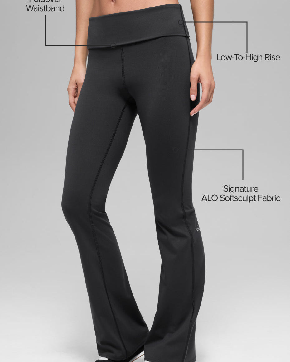 ALO Softsculpt Foldover Flare Legging - Black