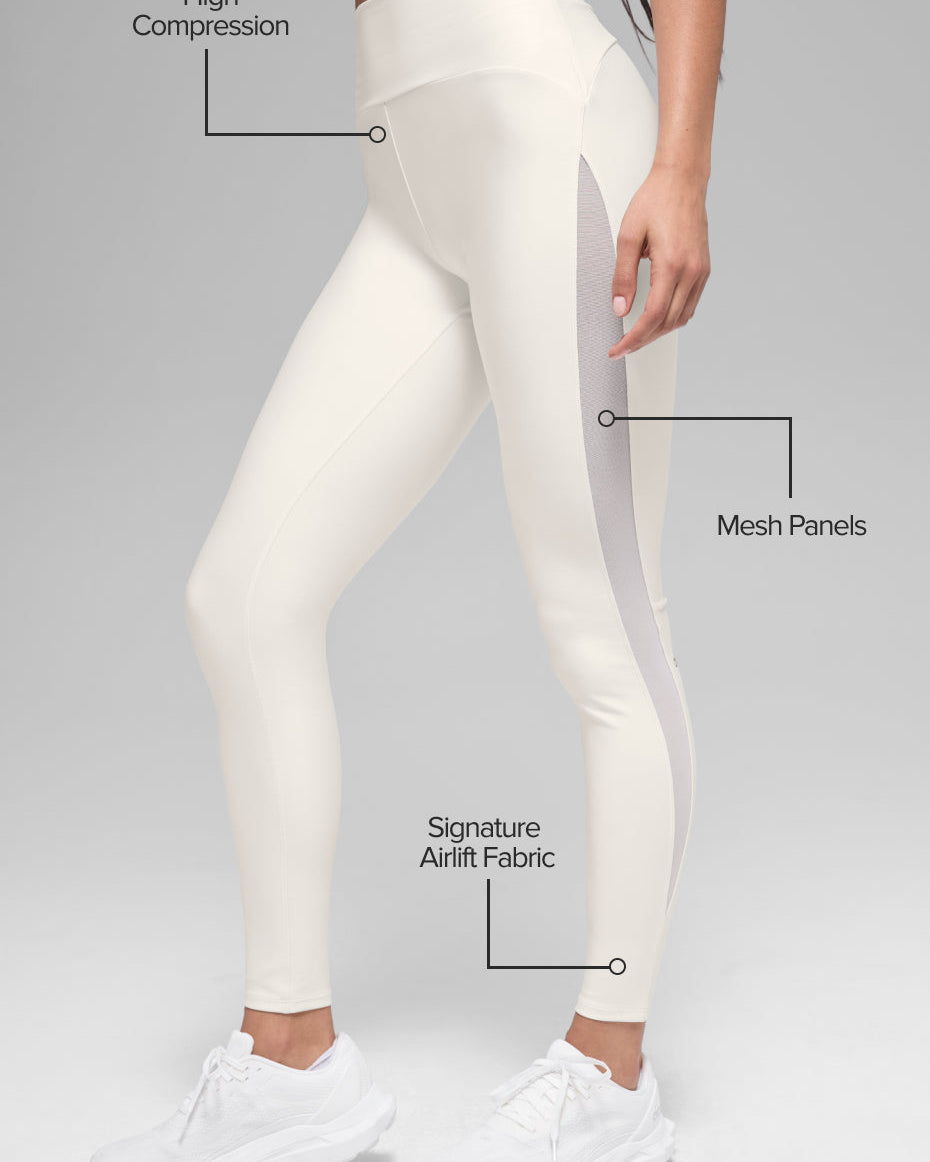 Airlift High-Waist Mesh Infatuation Legging - Ivory