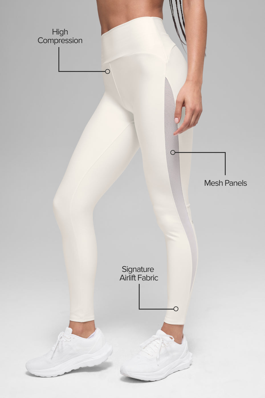 Airlift High-Waist Mesh Infatuation Legging - Ivory