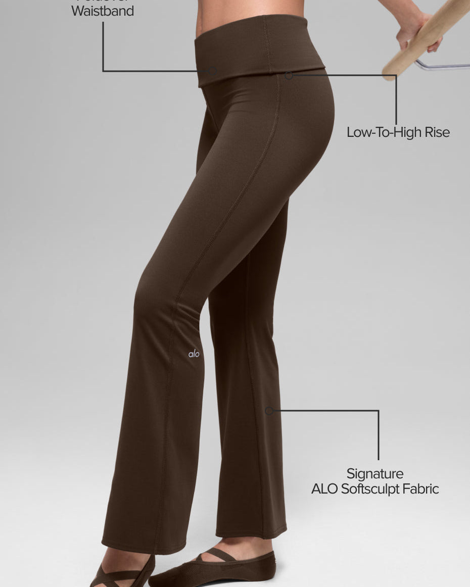 ALO Softsculpt 7/8 Foldover Flare Legging - Espresso
