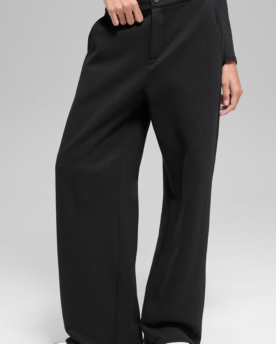 High-Waist Sweatpant Trouser - Black