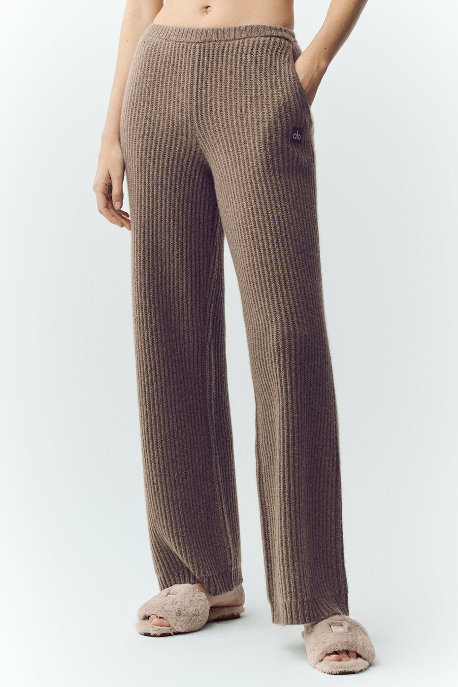 Cashmere High-Waist Northstar Straight Leg Pant - Alpine Cocoa Heather