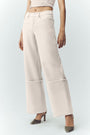 Wool Blend Nightcap Wide Leg Pant - Cafe Au Lait