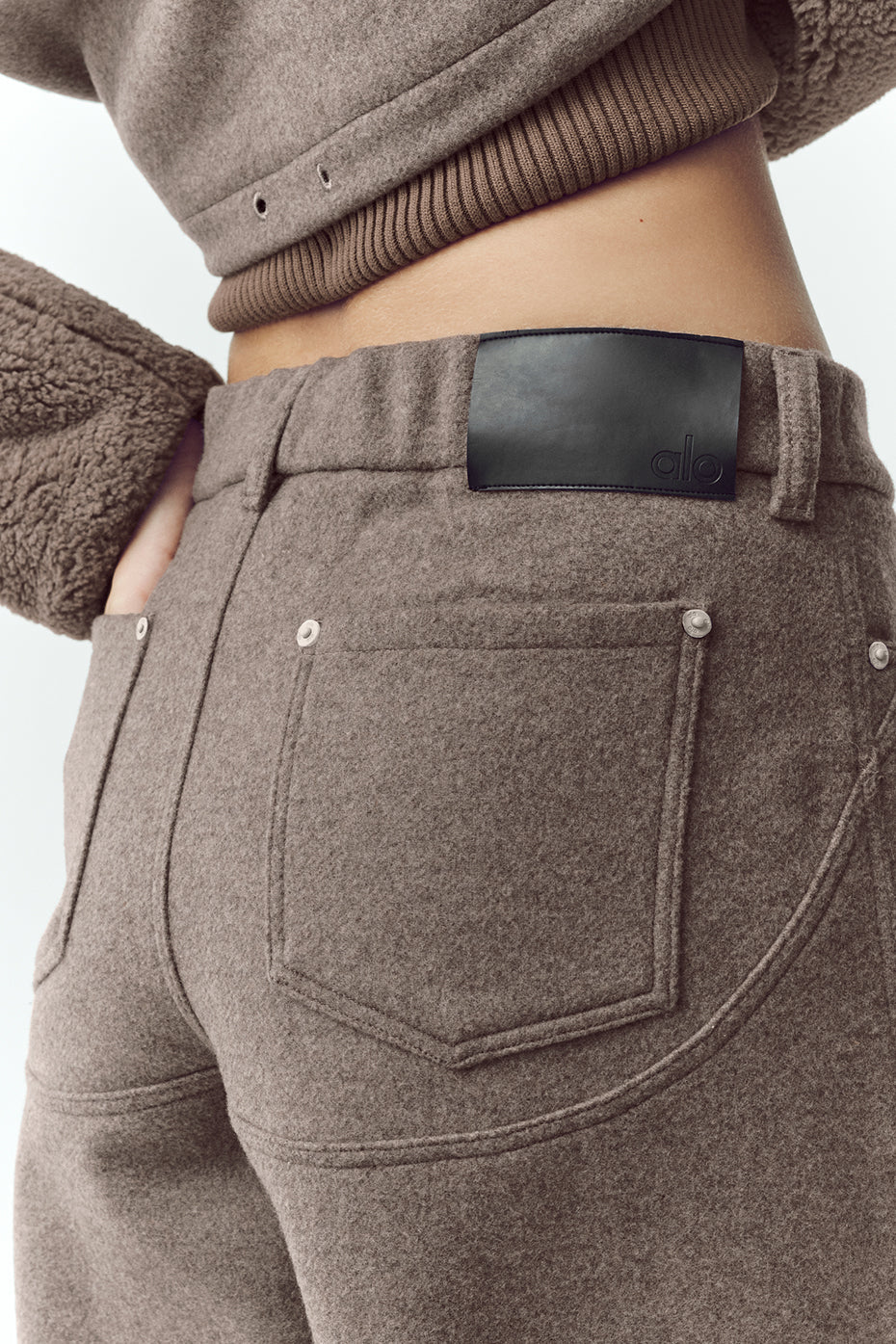 Wool Blend Nightcap Wide Leg Pant - Alpine Cocoa Heather