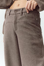 Wool Blend Nightcap Wide Leg Pant - Alpine Cocoa Heather