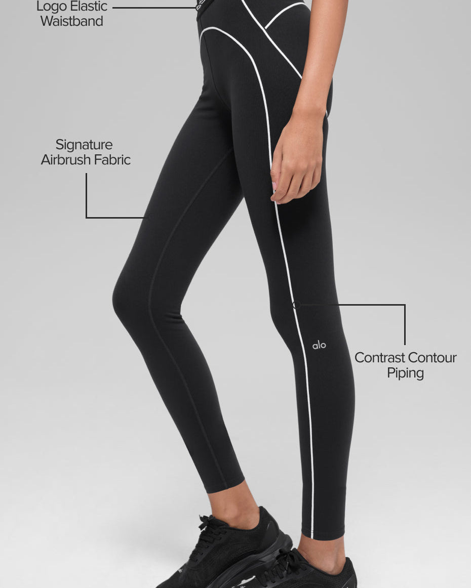 Airbrush High-Waist 7/8 Heart Throb Legging - Black/White