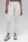 7/8 High-Waist Alosoft Heart Throb Legging - Athletic Heather Grey/White