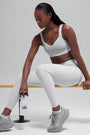 7/8 High-Waist Alosoft Heart Throb Legging - Athletic Heather Grey/White