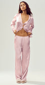 Silk Luminous Pant (Long) - Pink Champagne