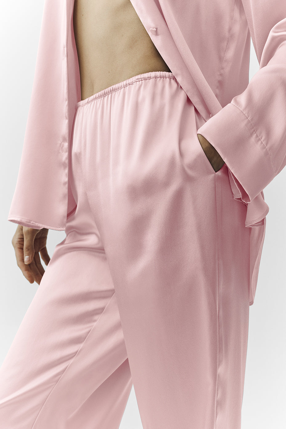 Silk Luminous Pant (Regular) - Pink Champagne