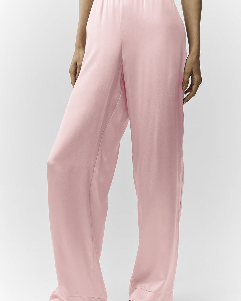Silk Luminous Pant (Regular) - Pink Champagne