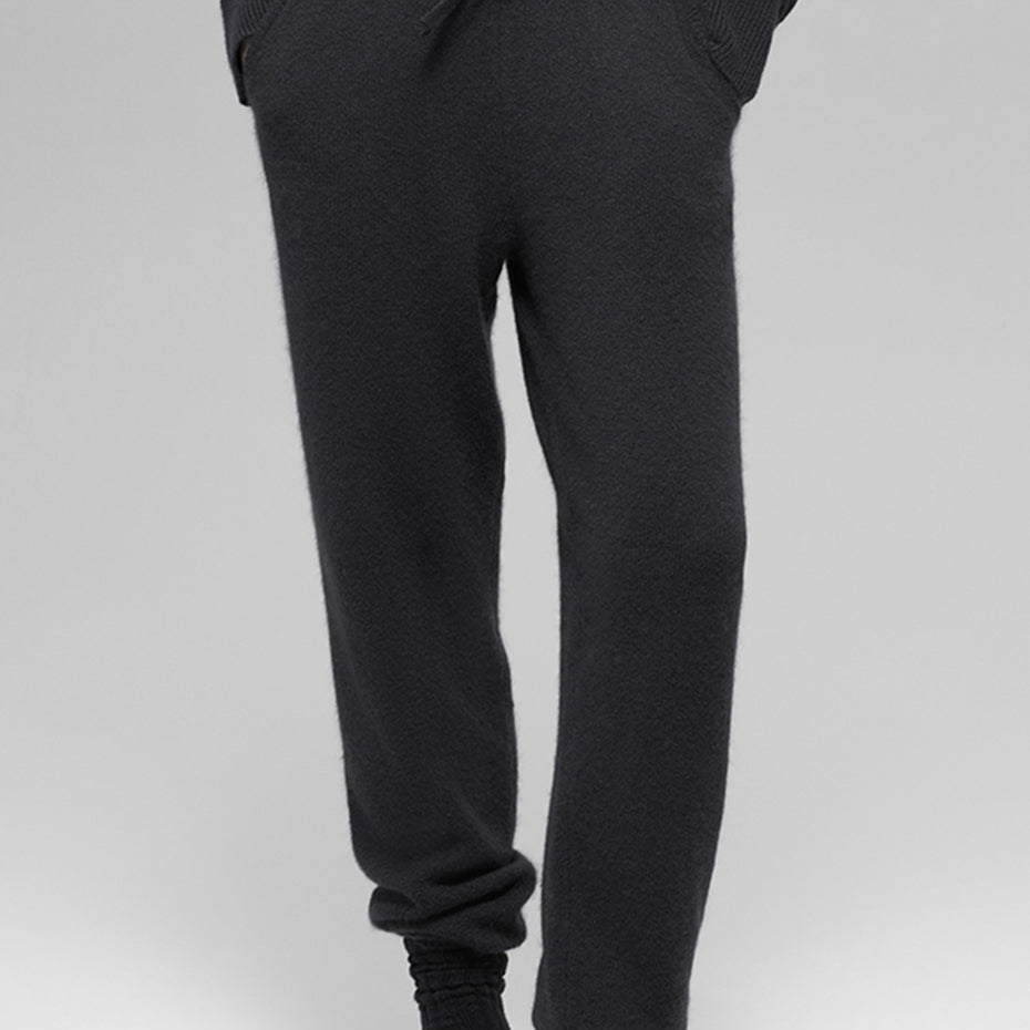 Wool Cashmere High-Waist New Class Jogger - Black