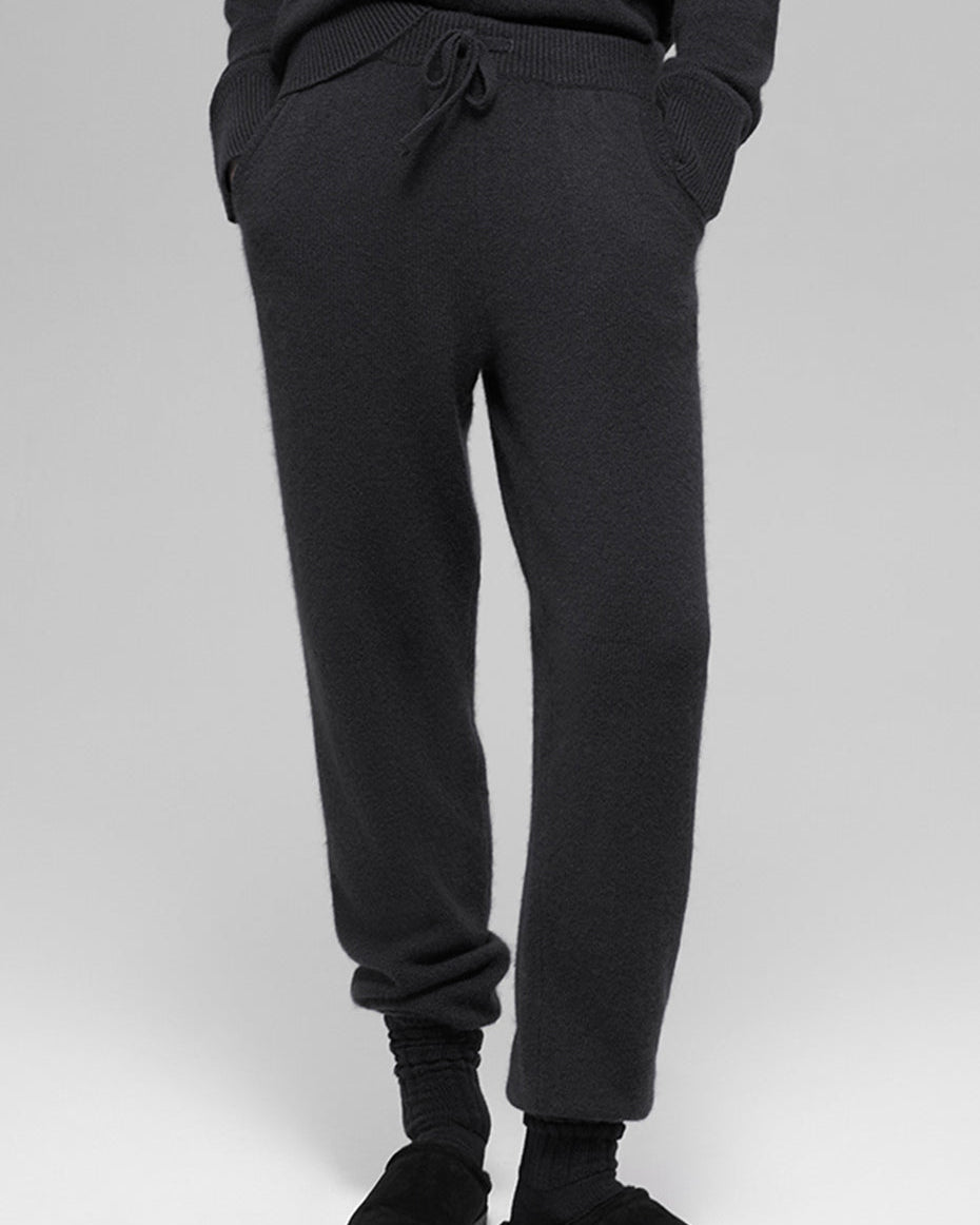Wool Cashmere High-Waist New Class Jogger - Black