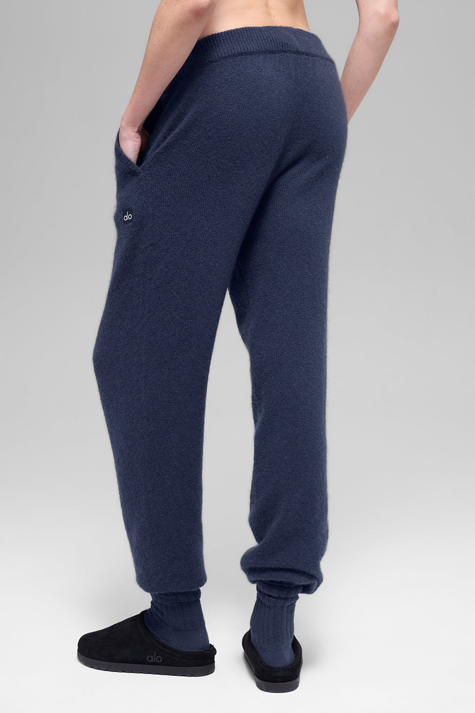 Wool Cashmere High-Waist New Class Jogger - Navy