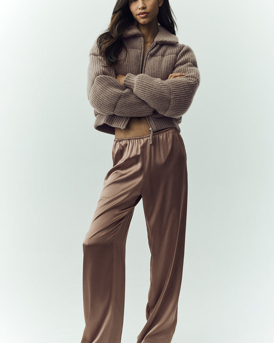 Silk Luminous Pant (Long) - Alpine Cocoa