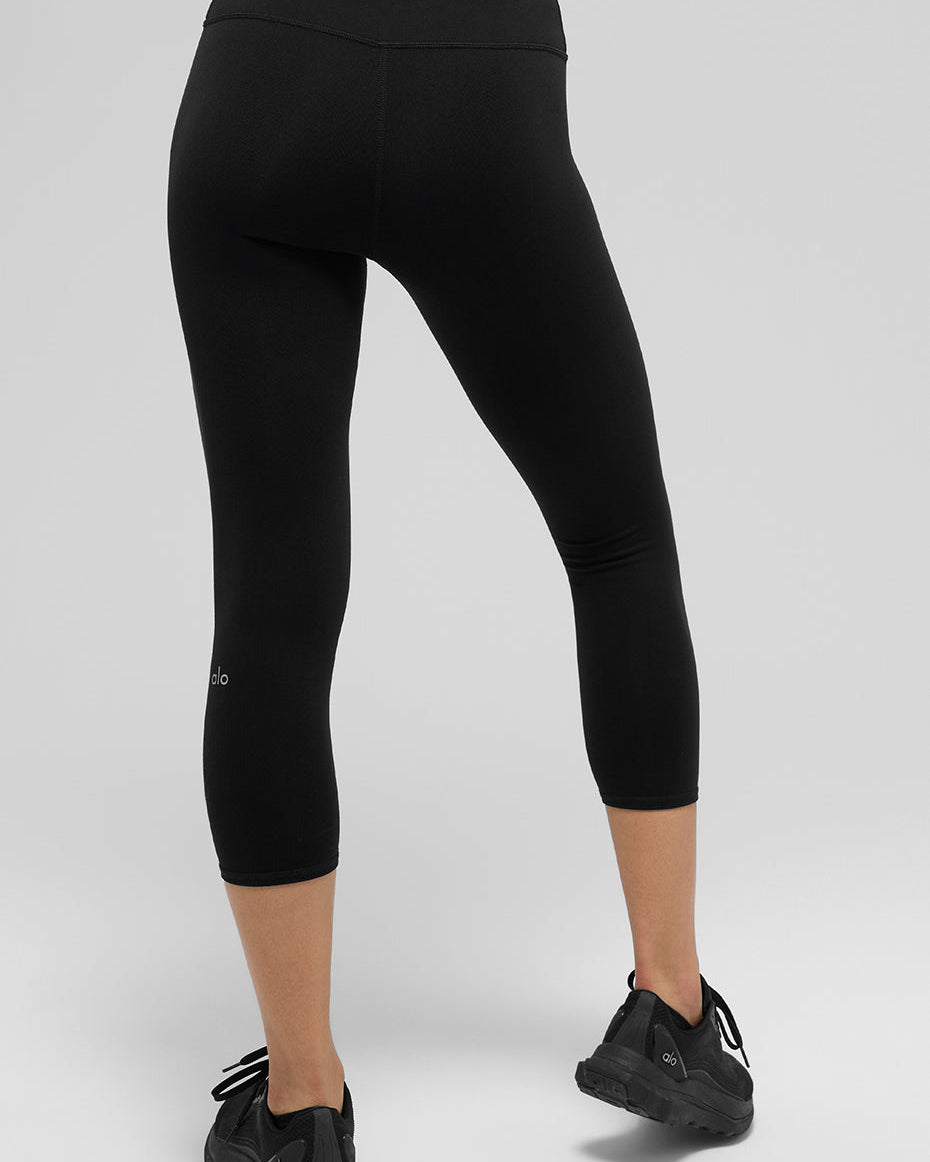 High-Waist Airbrush Capri - Black