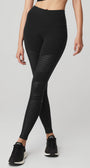 High-Waist Moto Legging - Black/Black Glossy