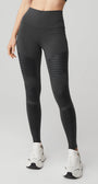 High-Waist Moto Legging - Anthracite/Anthracite Glossy