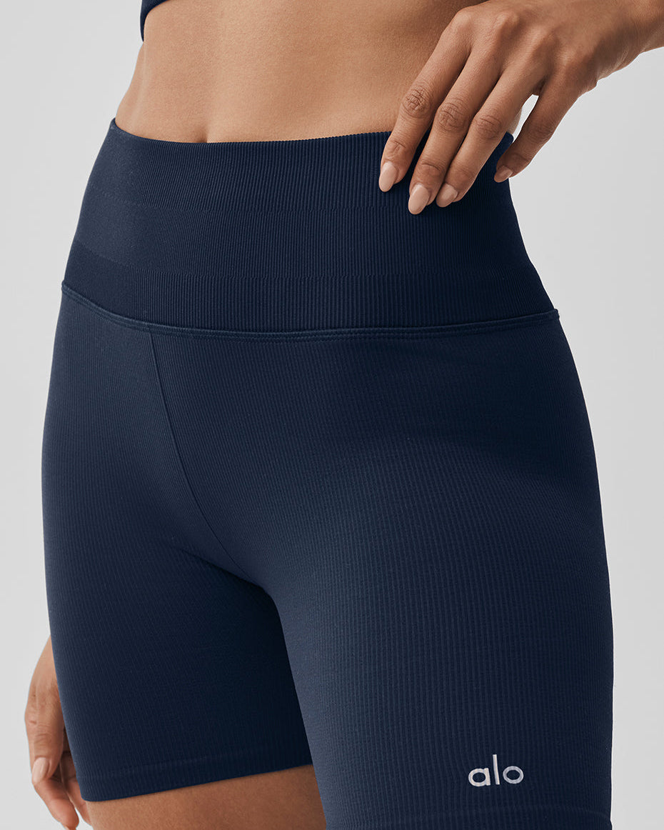 5" Seamless Ribbed Favorite Short - Navy