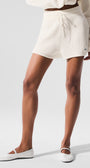 Cashmere High-Waist Plush Waffle Short - Ivory