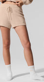 Cashmere High-Waist Plush Waffle Short - Macadamia Blush