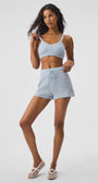 Cashmere High-Waist Plush Waffle Short - Crystal Blue