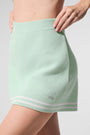 Tennis Club Sweater Knit Skirt - Spearmint/White